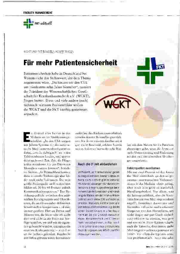 Vorschauseite 1: Für mehr Patientensicherheit