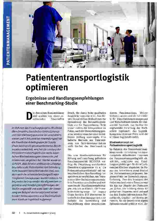 Vorschauseite 1: Patiententransportlogistik optimieren