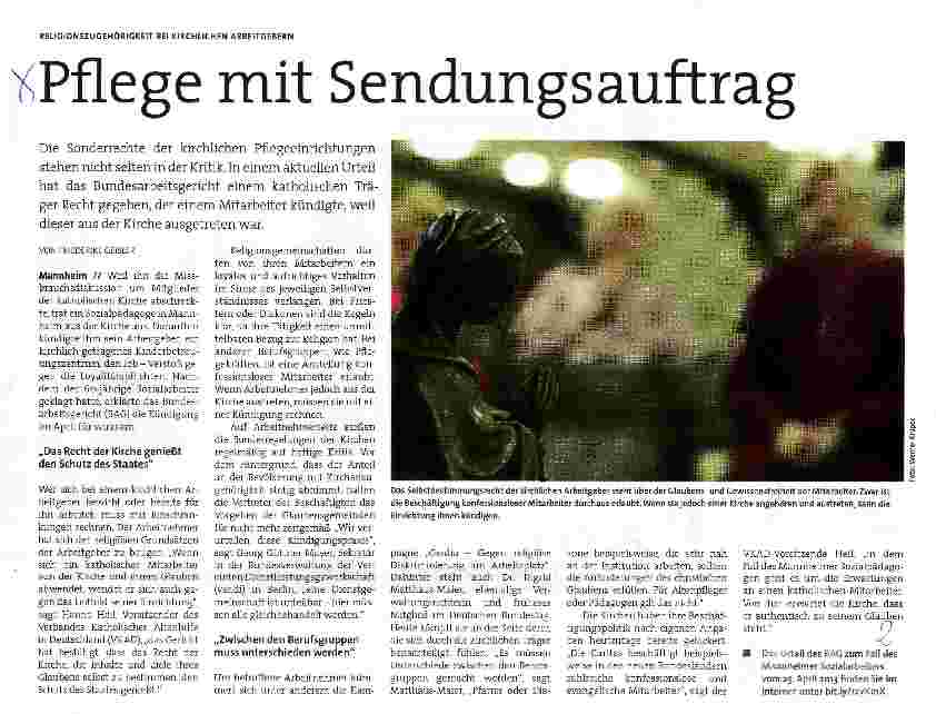 Vorschauseite 1: Pflege mit Sendungsauftrag