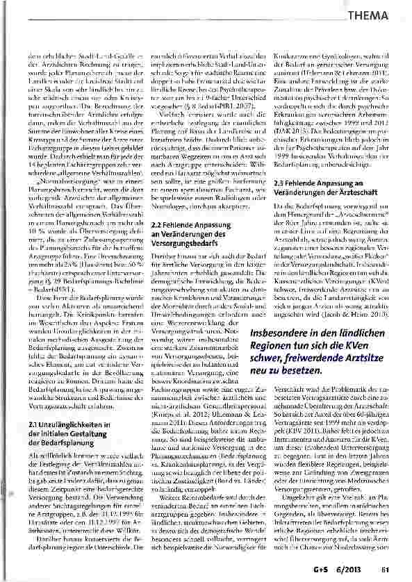 Vorschauseite 2: Bedarfsplanung - quo vadis?