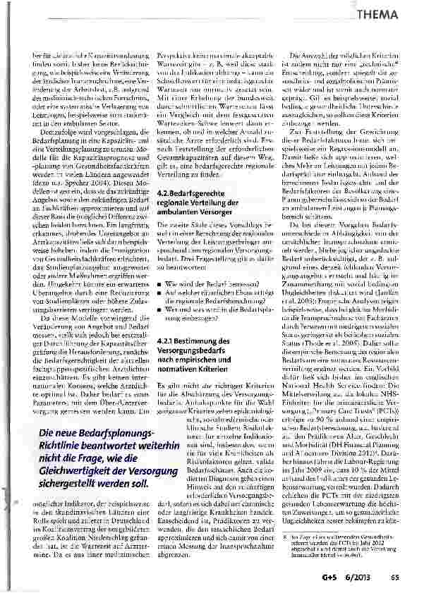 Vorschauseite 6: Bedarfsplanung - quo vadis?
