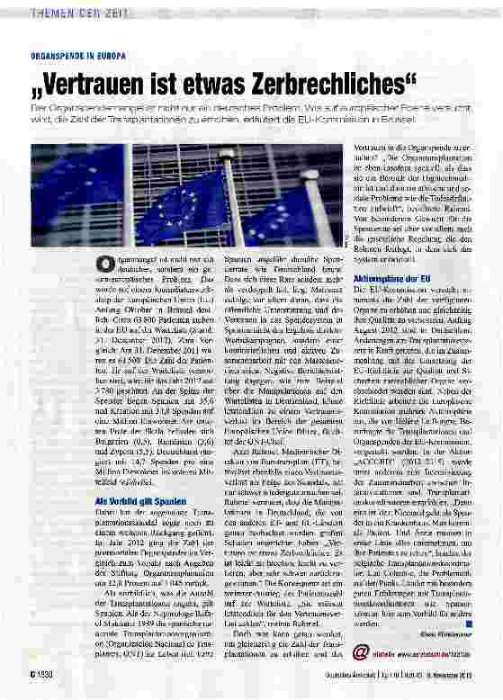 Vorschauseite 1: „Vertrauen ist etwas Zerbrechliches