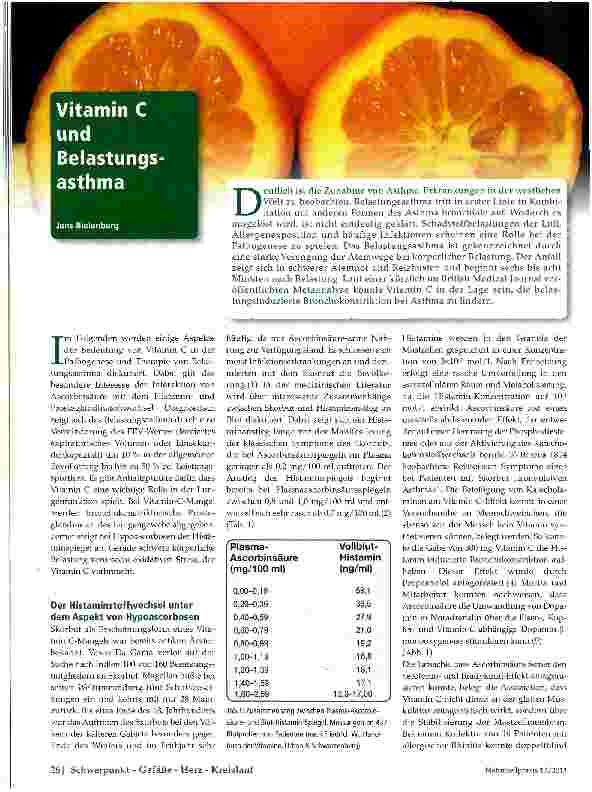 Vorschauseite 1: Vitamin C und Belastungsasthma