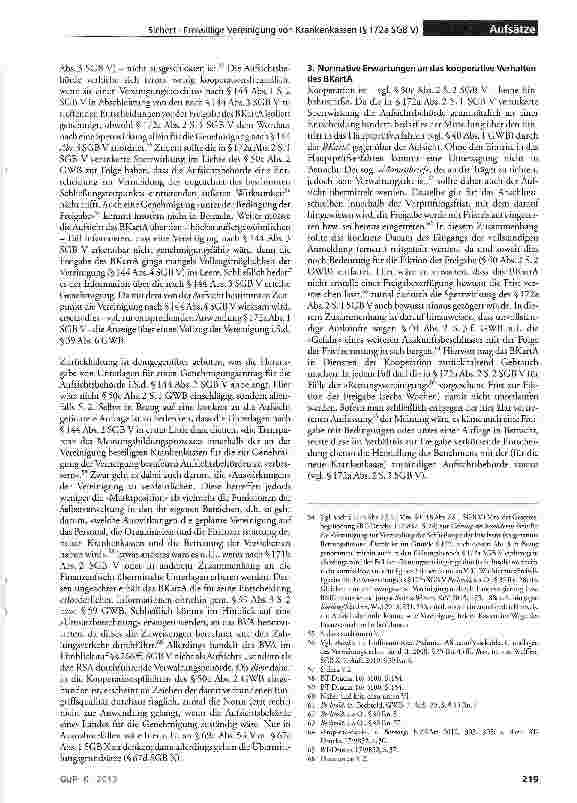 Vorschauseite 5: Die Zusammenschlusskontrolle als Teil des Verfahrens der freiwilligen Vereinigung von Krankenkassen (§ 172a SGB V)