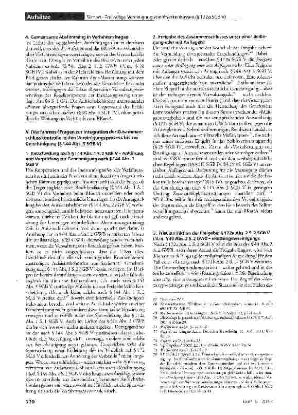 Vorschauseite 6: Die Zusammenschlusskontrolle als Teil des Verfahrens der freiwilligen Vereinigung von Krankenkassen (§ 172a SGB V)