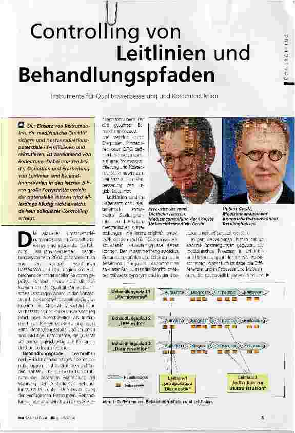 Vorschauseite 1: Controlling von Leitlinien und BehandlungspfadenInstrumente für Qualitätsverbesserung und Kostenreduktion