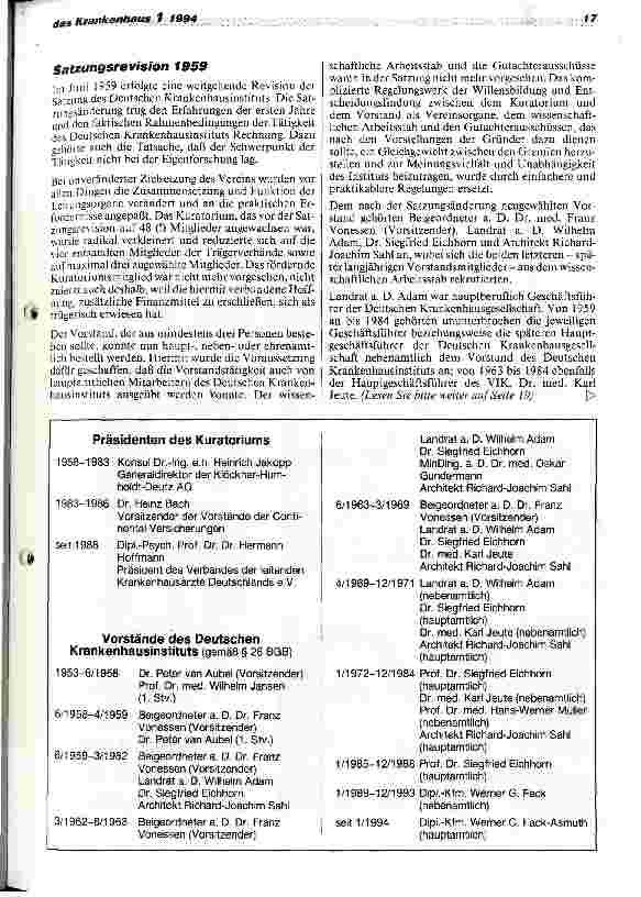 Vorschauseite 3: 40 Jahre Deutsches Krankenhausinstitut e. V. 1953 - 1993