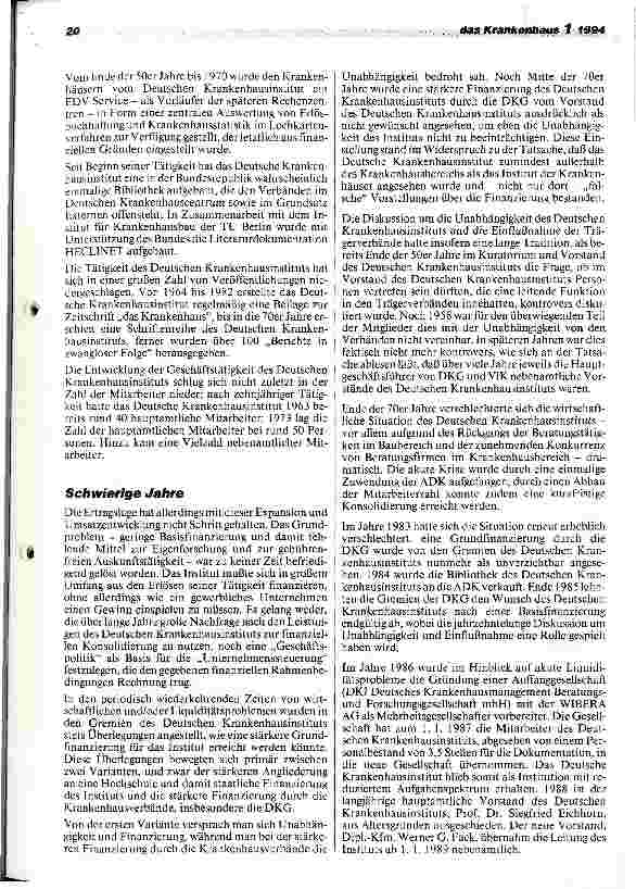 Vorschauseite 6: 40 Jahre Deutsches Krankenhausinstitut e. V. 1953 - 1993