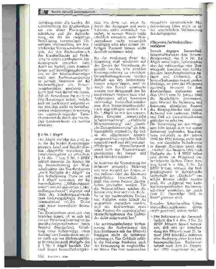 Vorschauseite 2: Zur Geltendmachung von Instandhaltungskosten nach dem Urteil vom 21. 1. 93 Verfahrensund materiell-rechtliche Hinweise