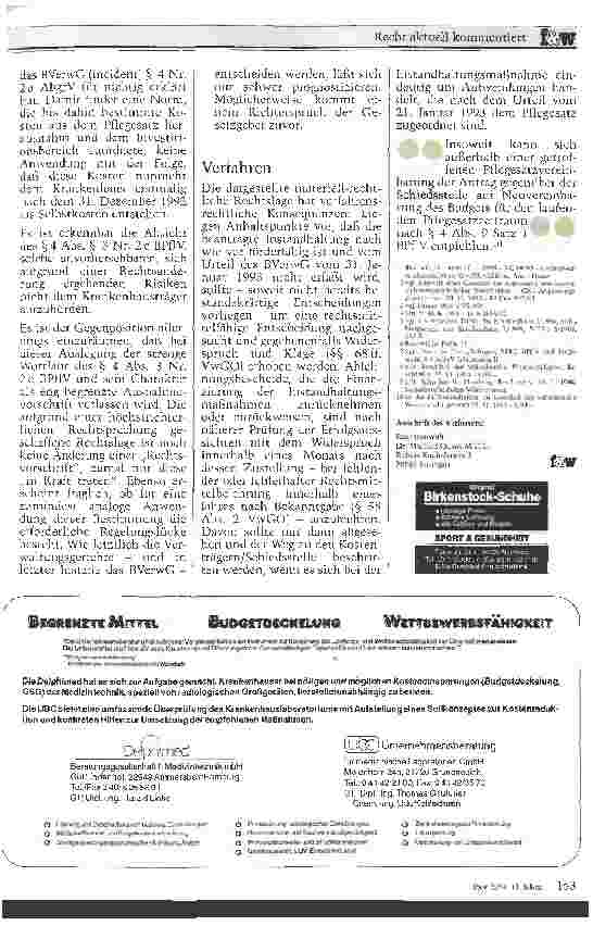 Vorschauseite 3: Zur Geltendmachung von Instandhaltungskosten nach dem Urteil vom 21. 1. 93 Verfahrensund materiell-rechtliche Hinweise
