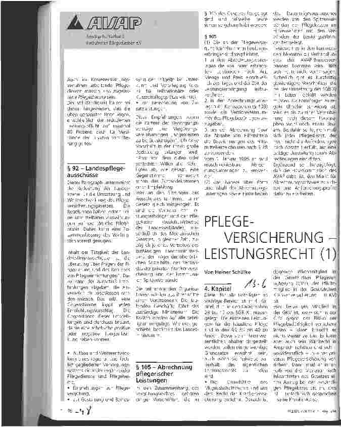 Vorschauseite 1: Pflegeversicherung - Leistungsrecht 1. Teil