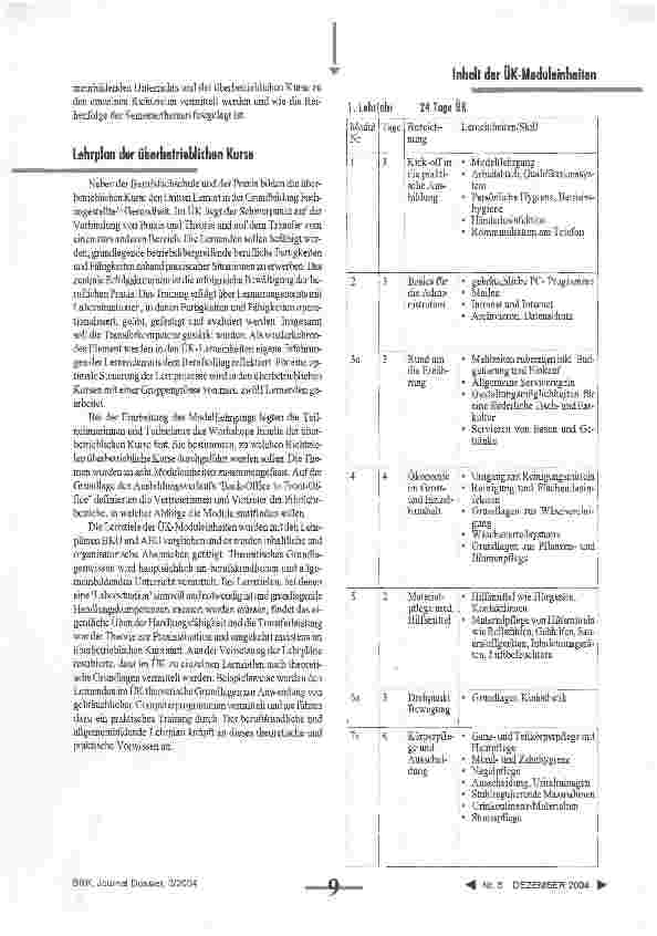 Vorschauseite 2: Die überbetrieblichen Kurse Fachangestellte/r Gesundheit der OdA Gesundheit beider Basel