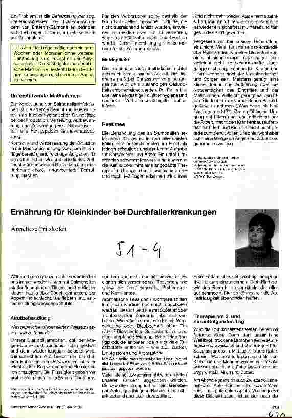 Vorschauseite 3: Die Salmonellengastroenteritis (Salmonellose) im Kindesalter Klinische Aspekte