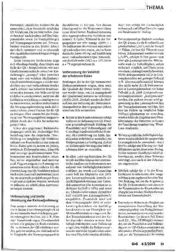 Vorschauseite 3: Stand und Perspektiven der externen gesetzlichen Qualitätssicherung nach § 137a SGB V