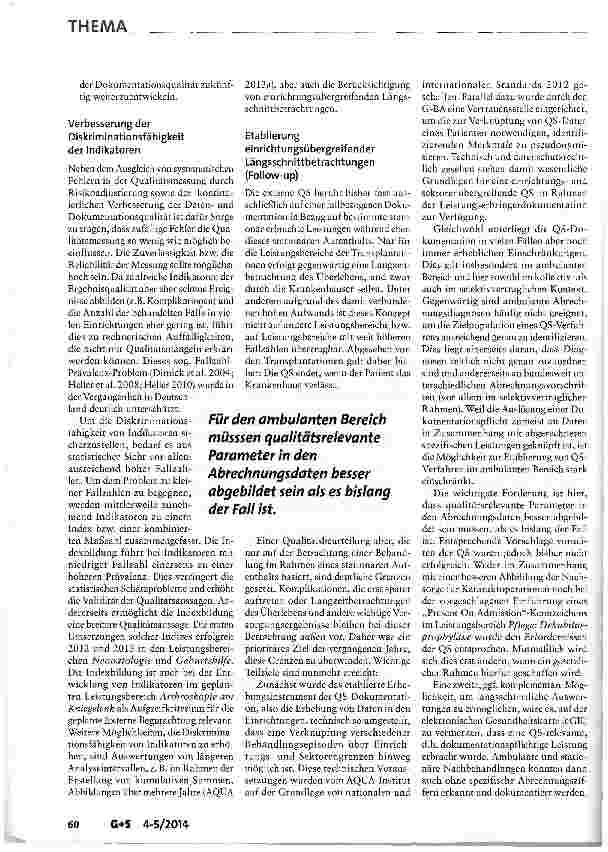 Vorschauseite 4: Stand und Perspektiven der externen gesetzlichen Qualitätssicherung nach § 137a SGB V