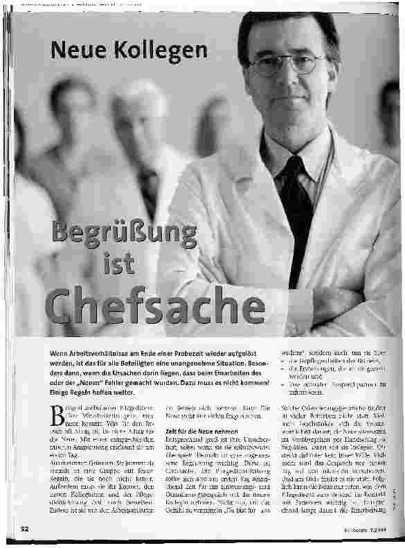 Vorschauseite 1: Begrüßung ist ChefsacheNeue Kollegen