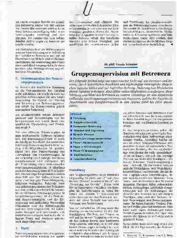 Vorschauseite 1: Gruppensupervision mit Betreuern