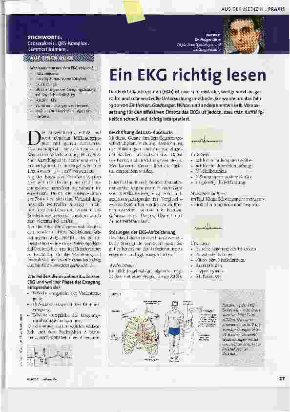Vorschauseite 1: Ein EKG richtig lesen
