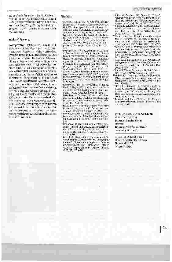 Vorschauseite 6: Akute Infektionen nach Osteosynthese