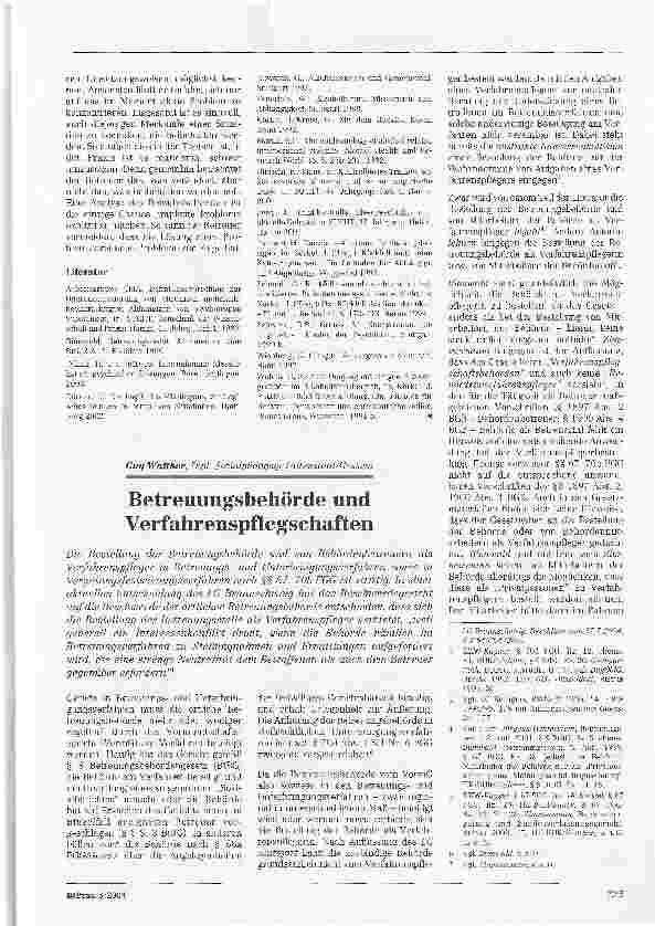 Vorschauseite 1: Betreuungsbehörde und Verfahrenspflegschaften