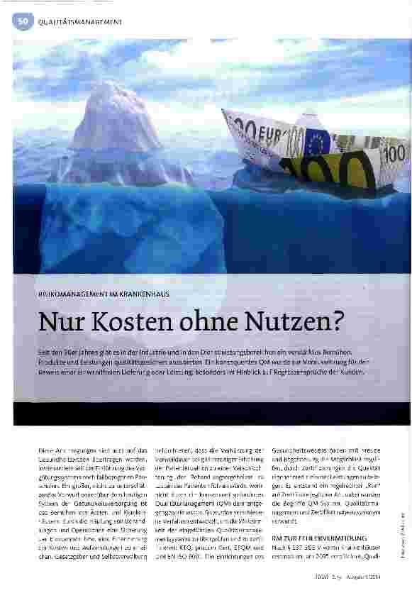Vorschauseite 1: Nur Kosten ohne Nutzen?