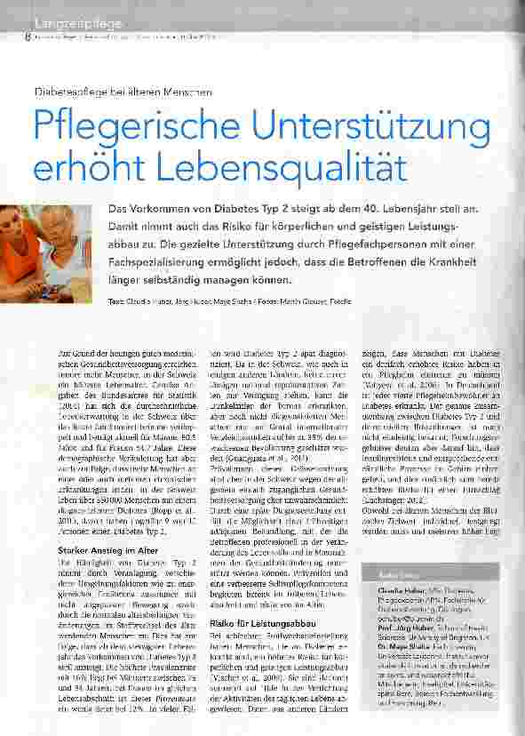 Vorschauseite 1: Pflegerische Unterstützung erhöht Lebensqualität