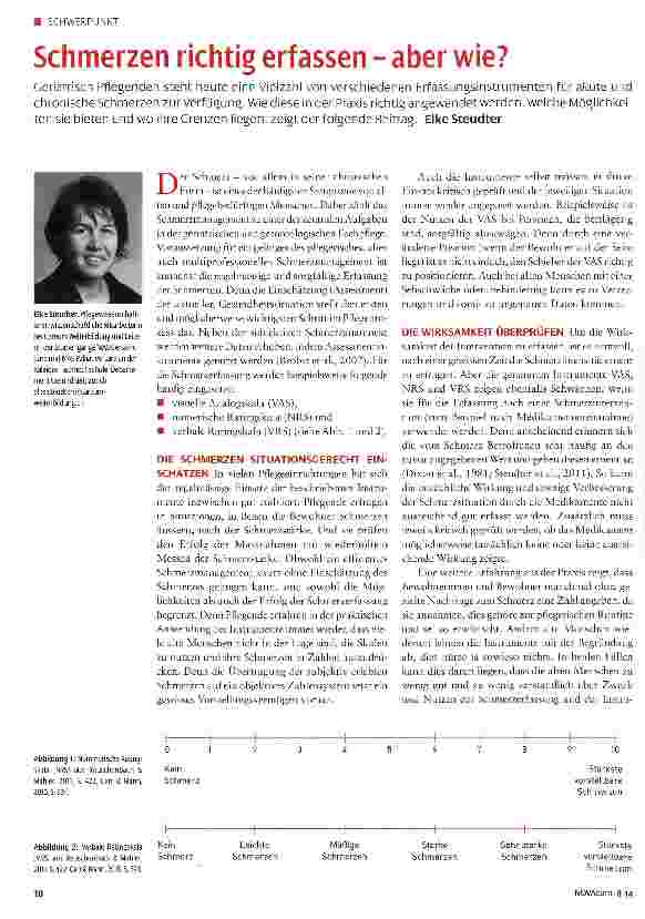 Vorschauseite 1: Schmerzen richtig erfassen - aber wie?