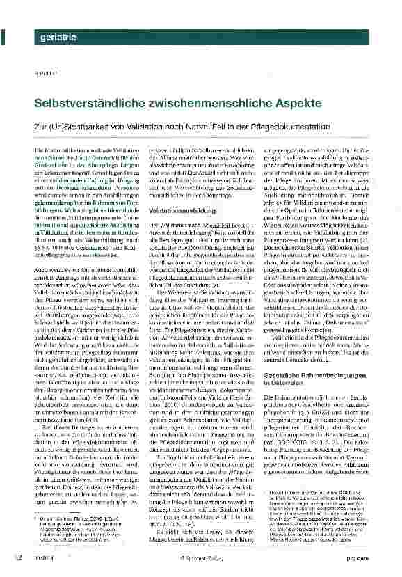Vorschauseite 1: Selbstverständliche zwischenmenschliche Aspekte