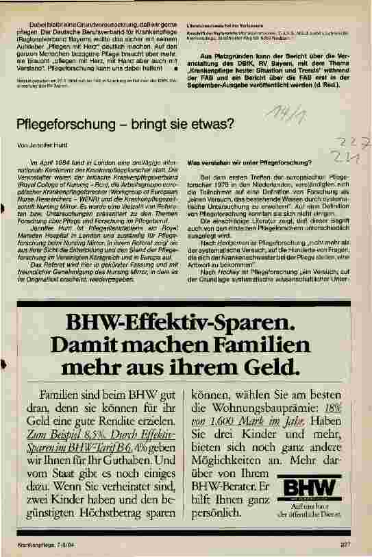 Vorschauseite 1: Pflegeforschung bringt sie etwas