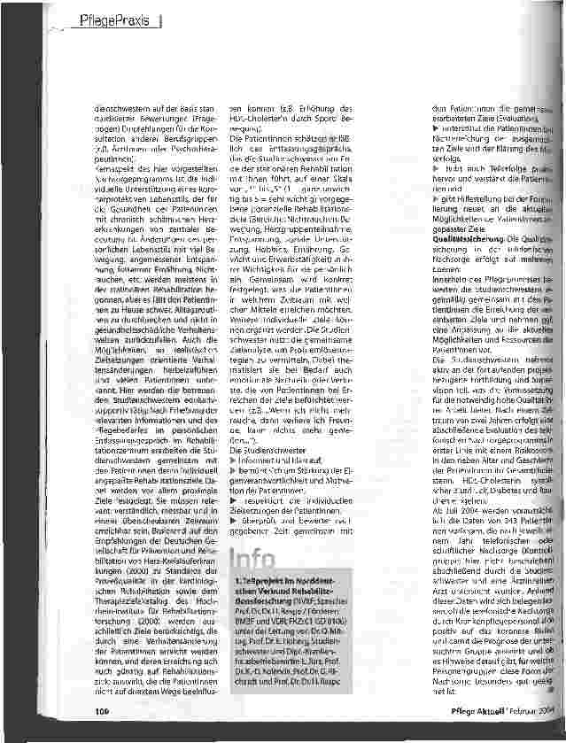 Vorschauseite 3: Das Projekt Titel: Telefonische Nachsorgein der kardiologischen Rehabilitation