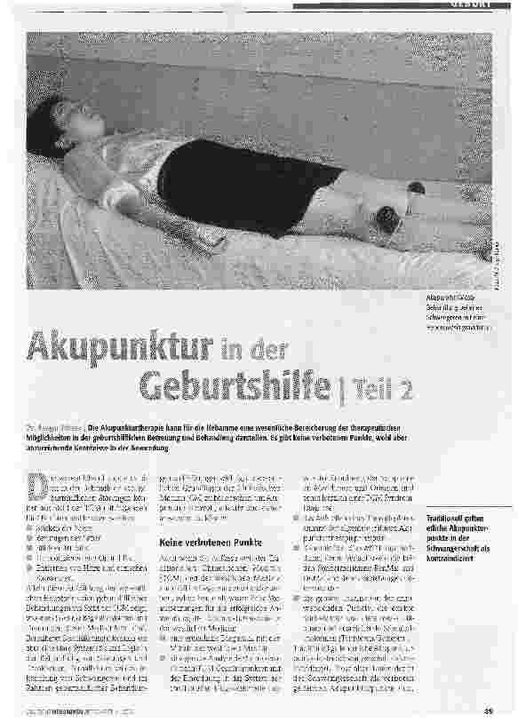 Vorschauseite 1: Akupunktur in der Geburtshilfe Teil 2