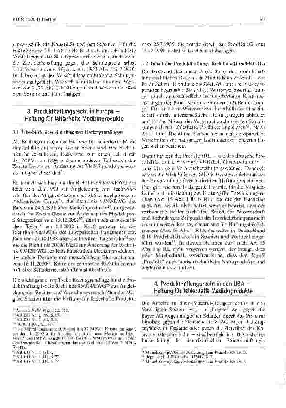 Vorschauseite 6: Medizinprodukte in der Haftung*Besonderheiten und Unterschiede des Produkthaftungsrechts in Deutschland, der EU und in den USA
