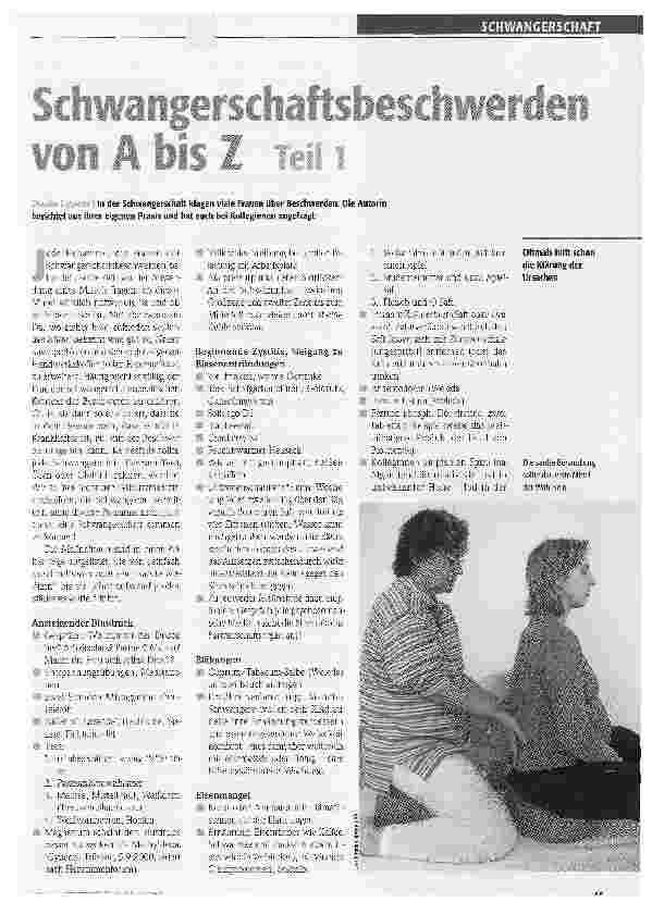 Vorschauseite 1: Schwangerschaftsbeschwerden von A bis Z Teil 1