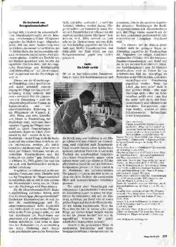 Vorschauseite 3: Gefühlsund Beziehungsarbeit Eine Chance zur Profilierung des Berufsbildes Pflege oder neue Sackgasse?