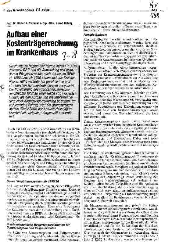 Vorschauseite 1: Aufbau einer Kostenträgerrechnung im Krankenhaus