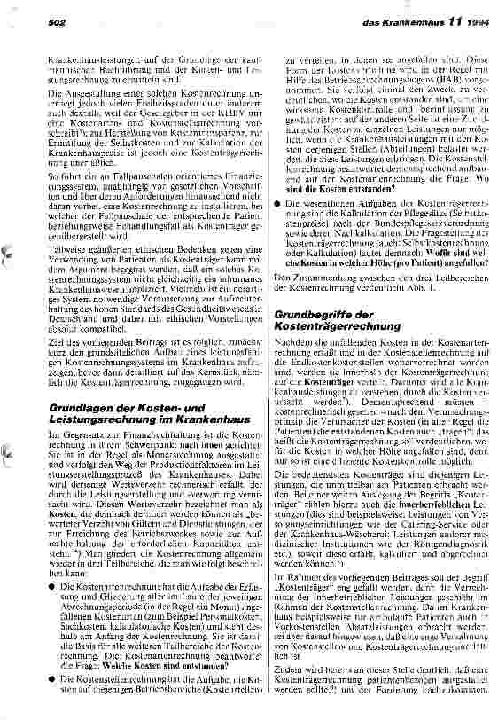 Vorschauseite 2: Aufbau einer Kostenträgerrechnung im Krankenhaus
