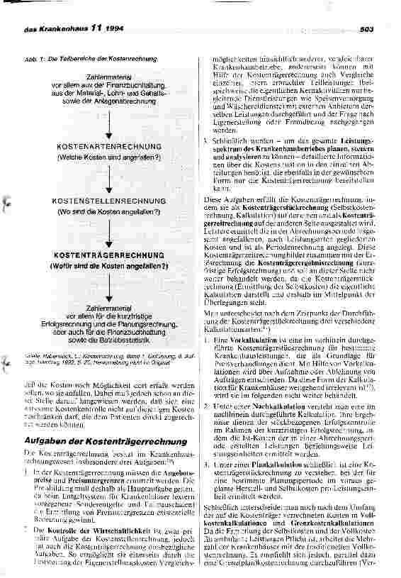 Vorschauseite 3: Aufbau einer Kostenträgerrechnung im Krankenhaus