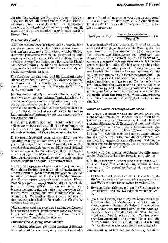 Vorschauseite 6: Aufbau einer Kostenträgerrechnung im Krankenhaus