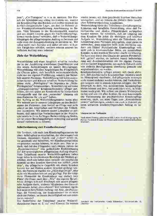 Vorschauseite 3: Vom Irrenmeister zum Kontakttherapeuten?
