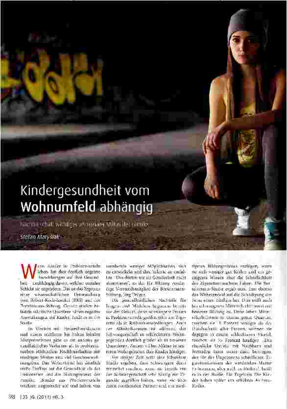 Vorschauseite 1: Kindergesundheit vom Wohnumfeld abhängig