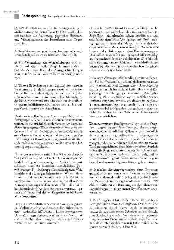 Vorschauseite 6: Zur Ungeeignetheit eines Berufsbetreuers BGB § 1897 Abs. 1, § 1908b Abs. 1