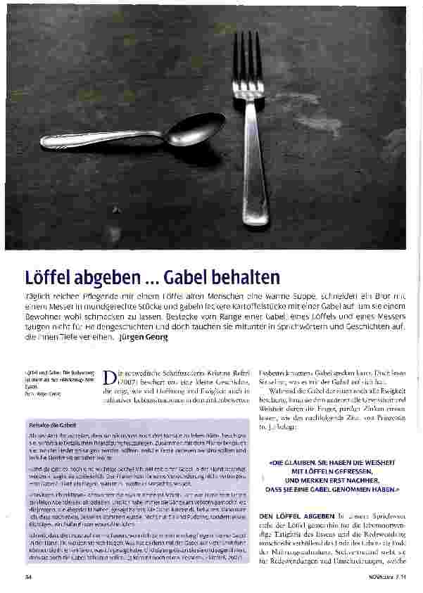 Vorschauseite 1: Löffel abgeben... Gabel behalten