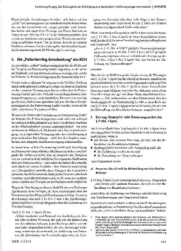 Vorschauseite 2: Zur Zulässigkeit der Einbindung von Apotheken in Entlassmanagementmodelle