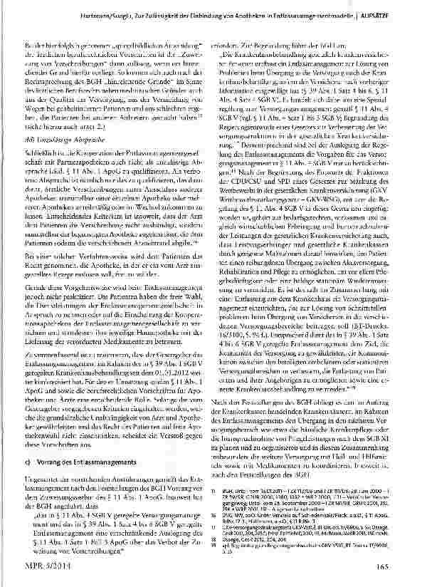 Vorschauseite 6: Zur Zulässigkeit der Einbindung von Apotheken in Entlassmanagementmodelle