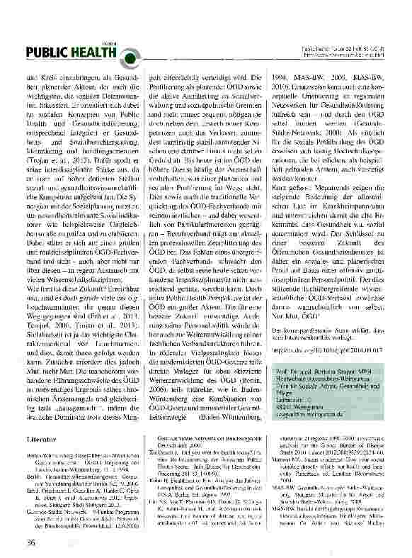Vorschauseite 2: ÖGD quo vadis: Bild einer besseren Zukunft