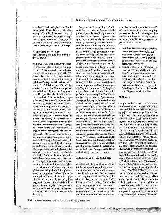 Vorschauseite 5: Psychische Störungen in der deutschen Allgemeinbevölkerung: Inanspruchnahme von Gesundheitsleistungen und Ausfalltage