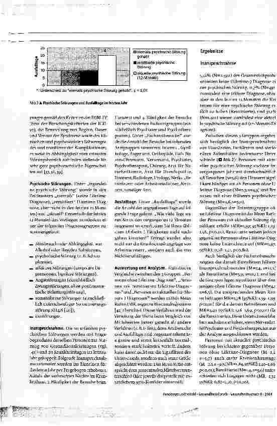 Vorschauseite 6: Psychische Störungen in der deutschen Allgemeinbevölkerung: Inanspruchnahme von Gesundheitsleistungen und Ausfalltage