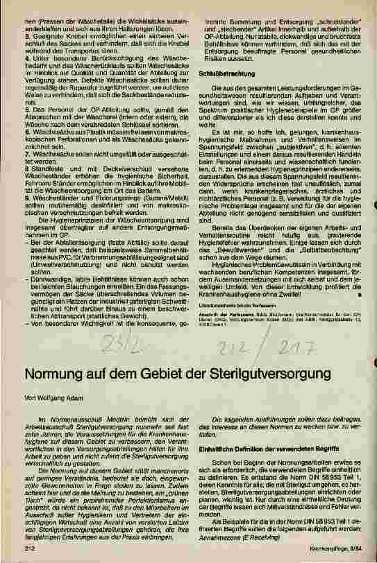 Vorschauseite 1: Normung auf dem Gebiet der Sterilgutversorgung