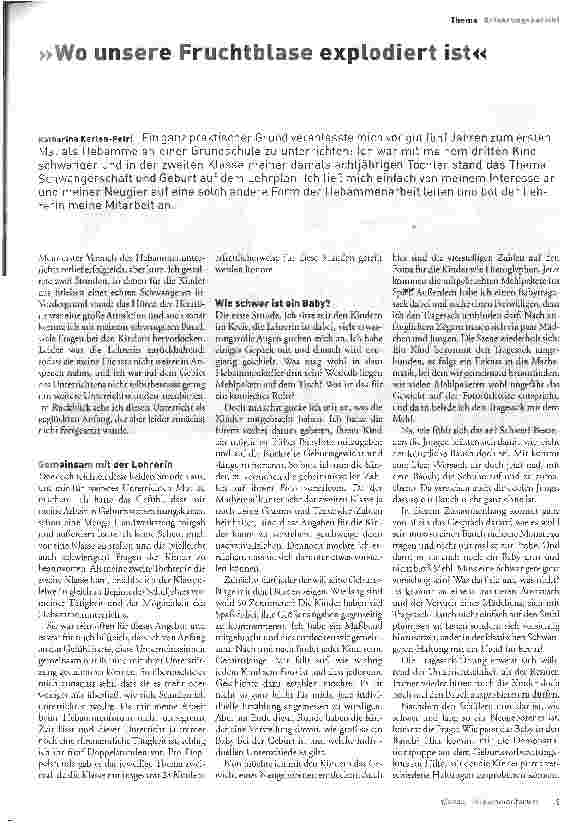 Vorschauseite 1: Wo unsere Fruchtblase explodiert ist