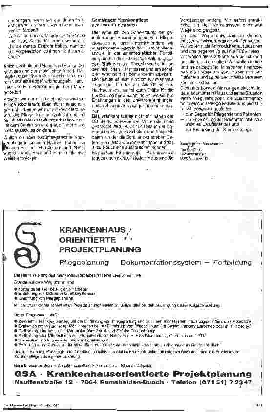 Vorschauseite 2: Zusammenarbeit zwischen Krankenpflegeschule und Pflegesdienstleitung 1. Folge : Aus Sicht der Krankenpflege